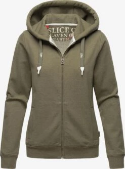 Navahoo Sweatvesten Sweatvest Engelshaar Dames Olijfgroen