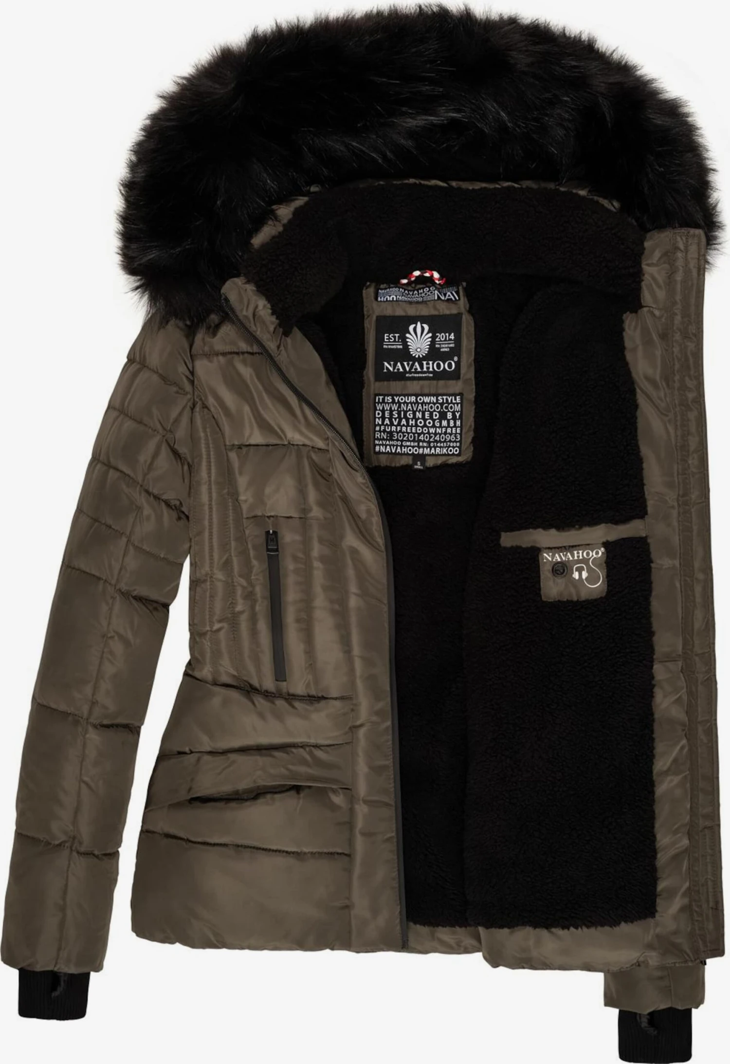 Navahoo Winterjassen Winterjas Adele Dames Taupe 6 Navahoo Winterjassen Winterjas Adele Dames Taupe - Afbeelding 6