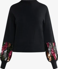 Faina Fijngebreide Truien Trui Caneva Dames Zwart