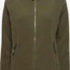 OXMO Outdoor Jassen Fleece Jas FINJA Dames Donkergroen