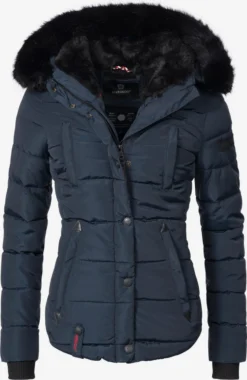 Marikoo Winterjassen Winterjas Lotusblüte Dames Donkerblauw