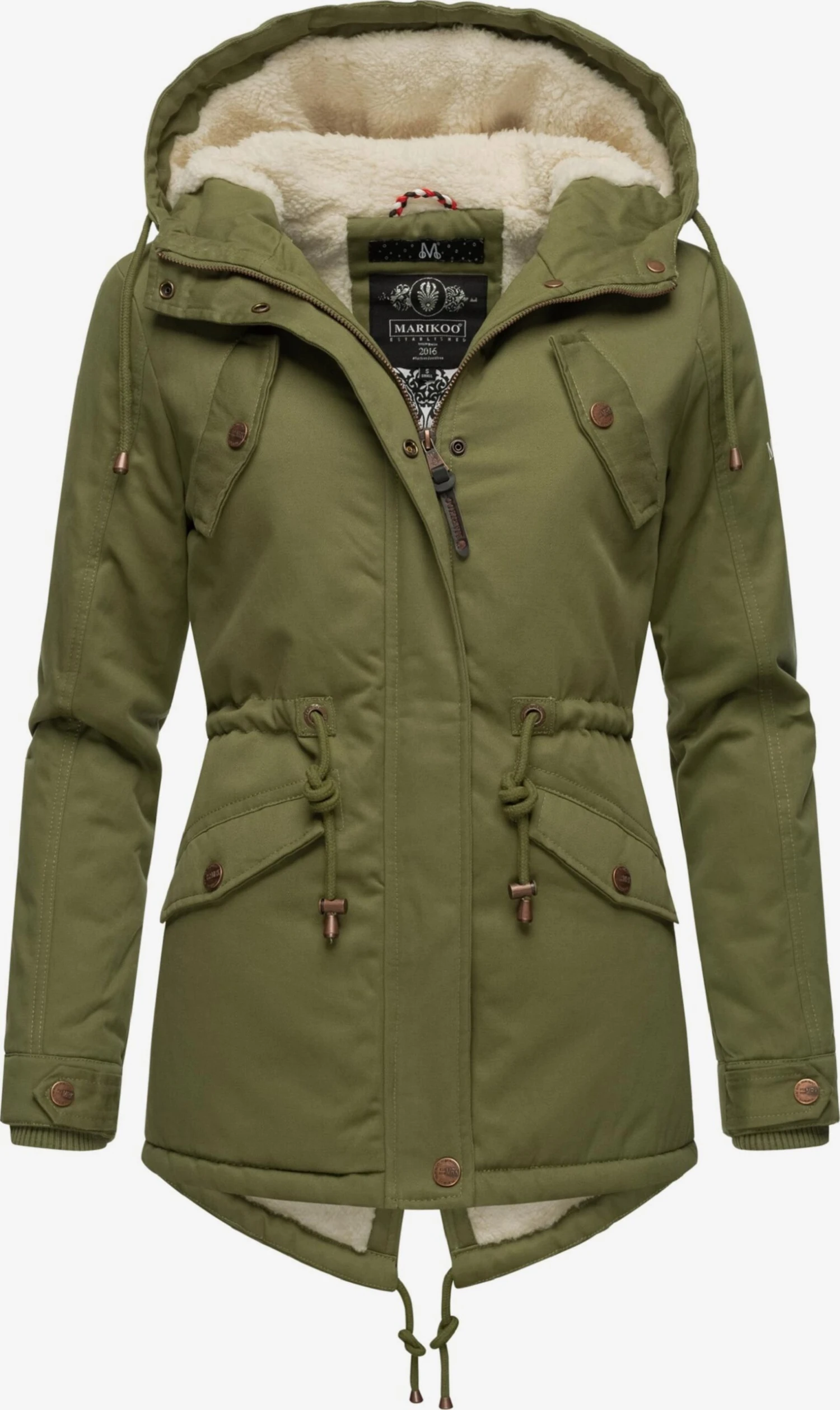 Marikoo Winterjassen Winterjas Manolya Dames Olijfgroen 1 Marikoo Winterjassen Winterjas Manolya Dames Olijfgroen