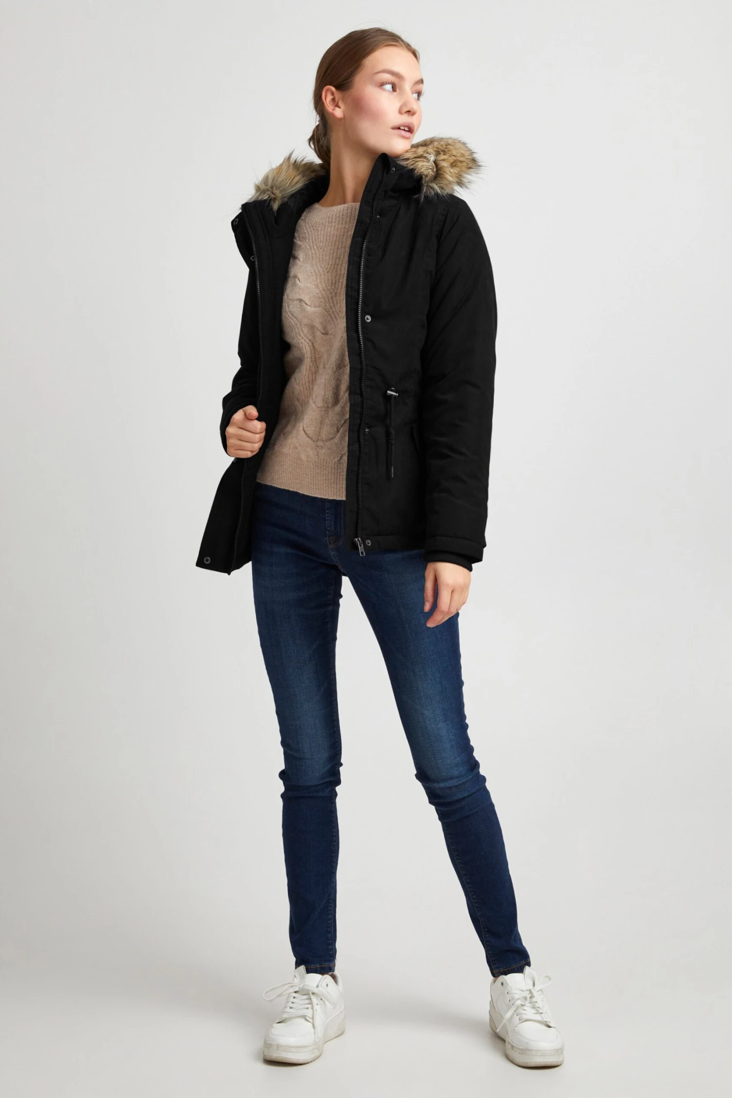 OXMO Winterjassen Winterjas LONA Dames Zwart 3 OXMO Winterjassen Winterjas LONA Dames Zwart - Afbeelding 3