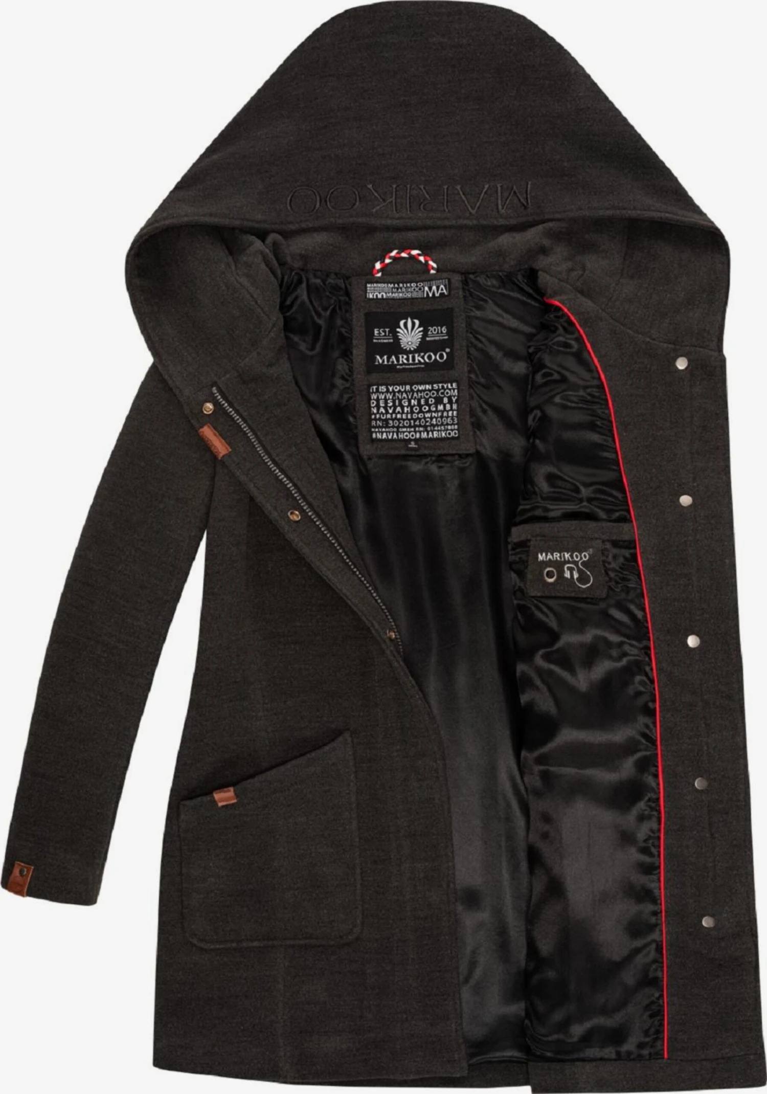 Marikoo Wintermantels Wintermantel Maikoo Dames Zwart 4 Marikoo Wintermantels Wintermantel Maikoo Dames Zwart - Afbeelding 4