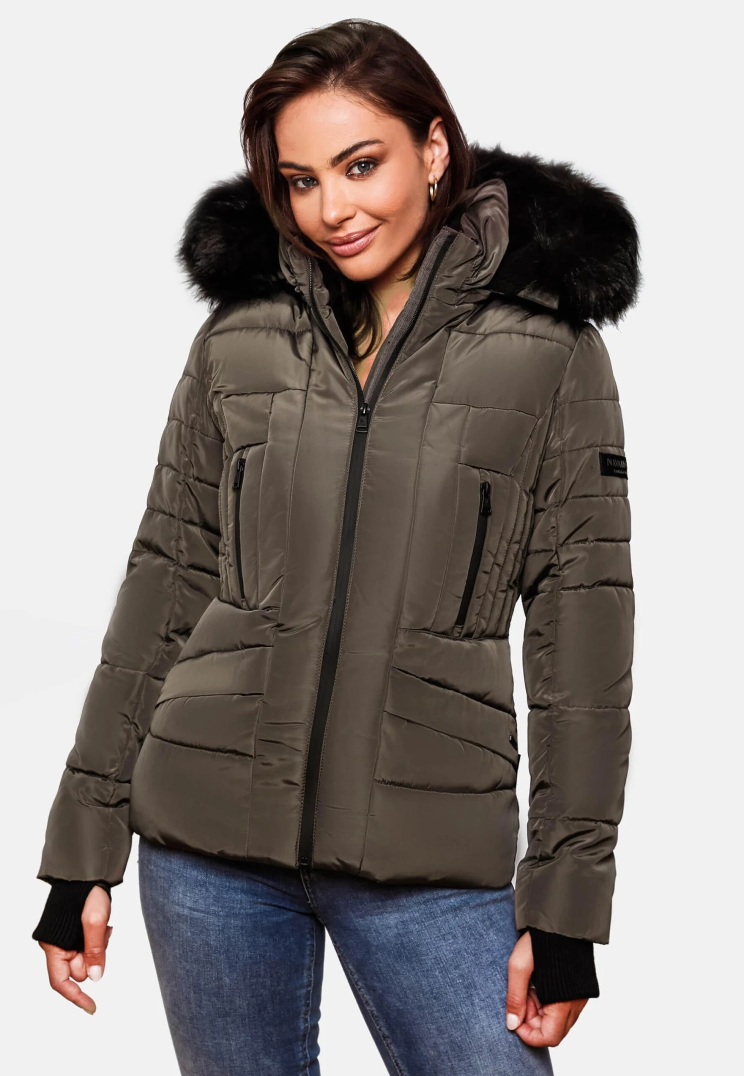 Navahoo Winterjassen Winterjas Adele Dames Taupe 7 Navahoo Winterjassen Winterjas Adele Dames Taupe - Afbeelding 7
