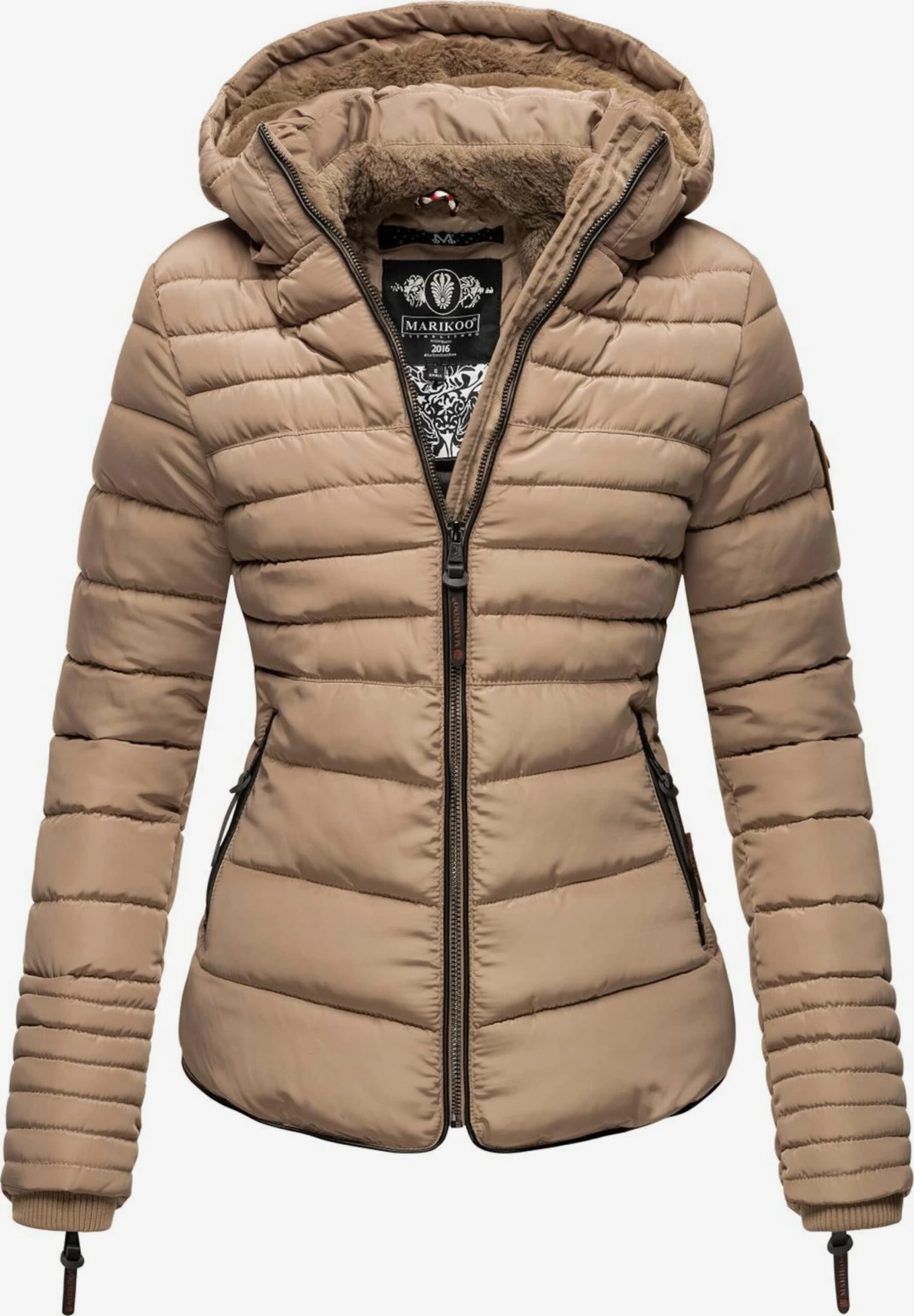 Marikoo Winterjassen Winterjas Amber Dames Beige 1 Marikoo Winterjassen Winterjas Amber Dames Beige
