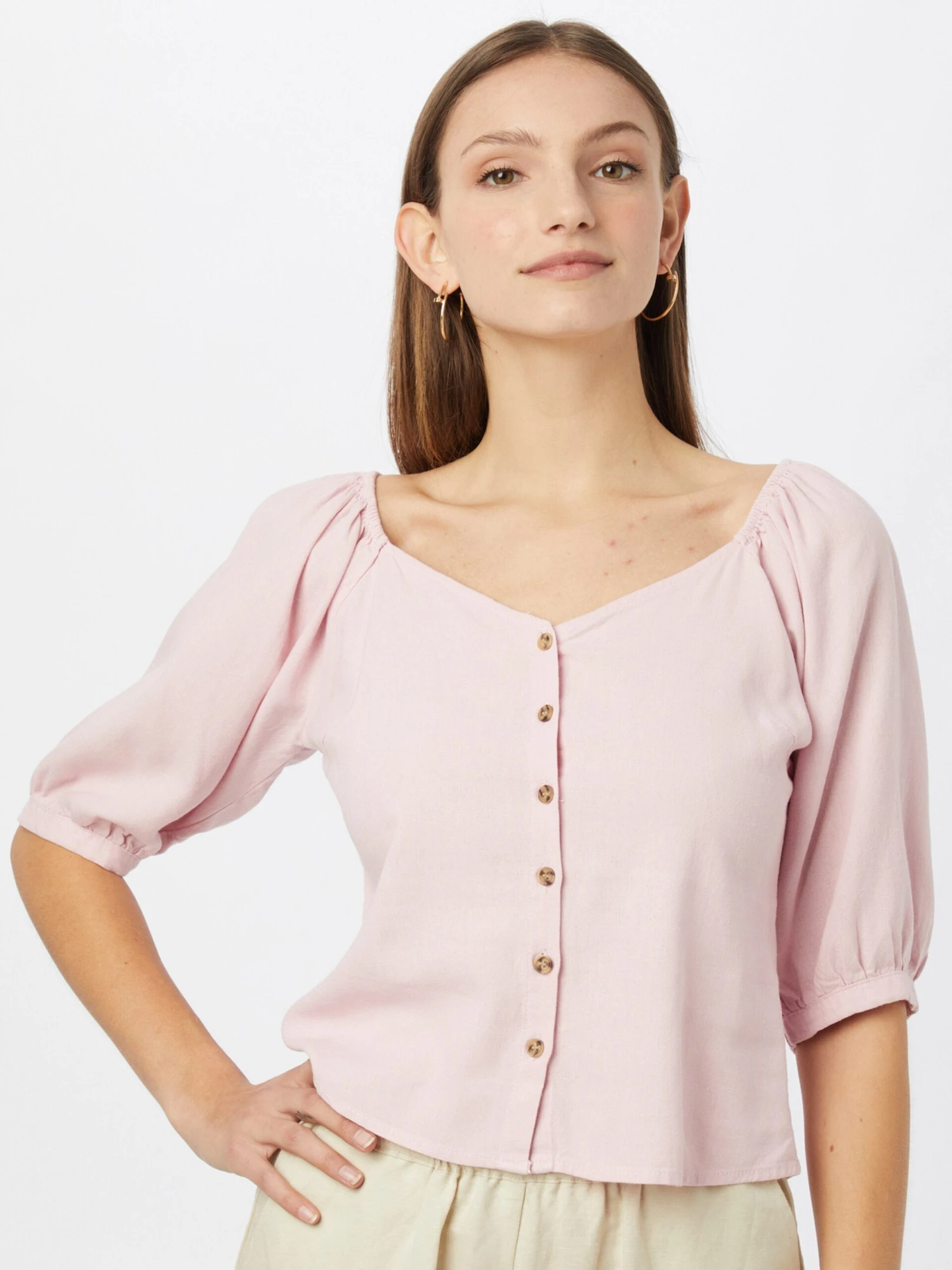 Vero Moda Blouses Met Korte Mouw Blouse VMASTIMILO Dames Rosa 2 Vero Moda Blouses Met Korte Mouw Blouse VMASTIMILO Dames Rosa - Afbeelding 2