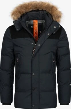 Indicode Jeans Parkas Winterparka Hexyl Heren Zwart