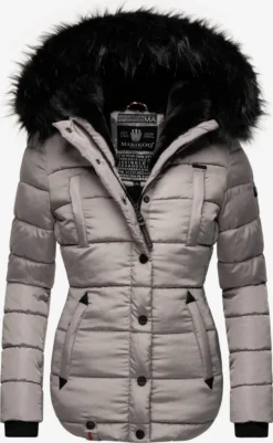 Marikoo Winterjassen Winterjas Lotusblüte Dames Grijs