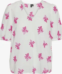 Vero Moda Blouses Met Korte Mouw Blouse URSULA Dames Wit